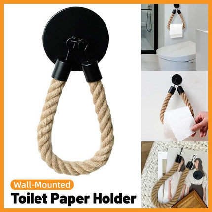 Black Wall Mounted Paper Towel Holder Hanging Roll Dispenser Kitchen Storage.