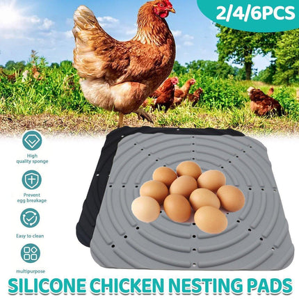 Washable Silicone Nesting Box Bedding Reusable Under Bedding for Chicken Coop - Black-2PCS.