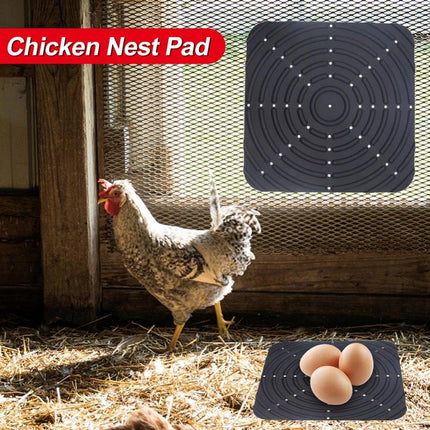 Washable Silicone Nesting Box Bedding Reusable Under Bedding for Chicken Coop - Black-2PCS.