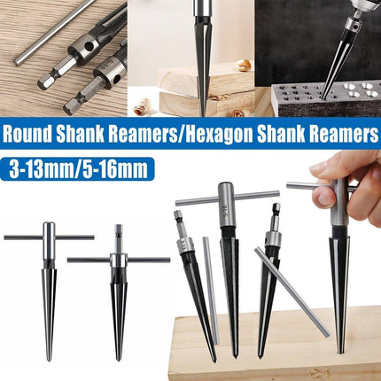 Round Shank Hexagon Shank T Handle Taper Reamer Tool for Drilling and Boring - Hexagon Shank Reamer(3-13mm).