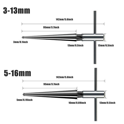 Round Shank Hexagon Shank T Handle Taper Reamer Tool for Drilling and Boring - Hexagon Shank Reamer(3-13mm).