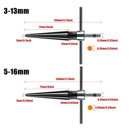 Round Shank Hexagon Shank T Handle Taper Reamer Tool for Drilling and Boring - Hexagon Shank Reamer(3-13mm).