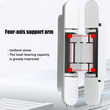 Hidden Invisible Door Hinge Concealed 3D Hinge Heavy Duty for Doors and Cabinets - Black.