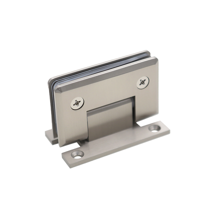 H Shaped 90 Degree Glass Clamp Double Opening Bevel Edge Bathroom Shower Clip - Nickel.
