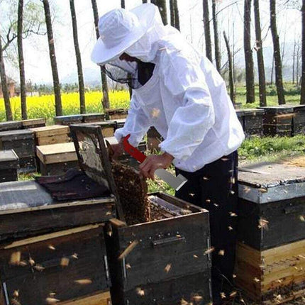 2X Stainless Steel Beekeeping Bee Hive Tools Hook Scraper J Shape Equipment Tool.