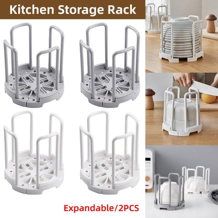 2pcs Kitchen Dish Drying Rack with Drainage Storage Cup Holder Organizer Stand - White.