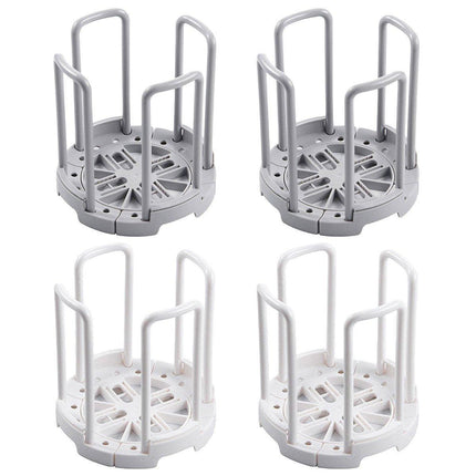 2pcs Kitchen Dish Drying Rack with Drainage Storage Cup Holder Organizer Stand - White.