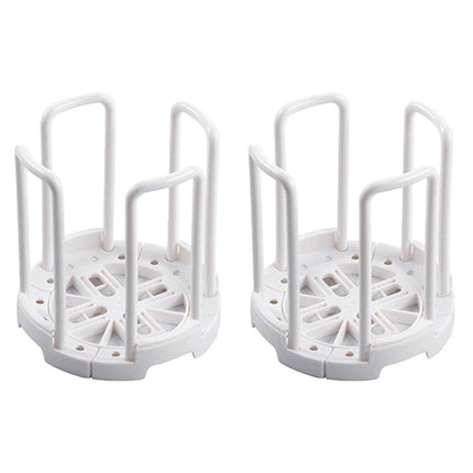 2pcs Kitchen Dish Drying Rack with Drainage Storage Cup Holder Organizer Stand - White.