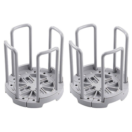 2pcs Kitchen Dish Drying Rack with Drainage Storage Cup Holder Organizer Stand - White.
