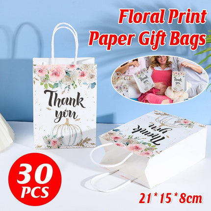 30pcs Printed Gift Bags Holiday Packaging Tote Gift Bags for Christmas Party.