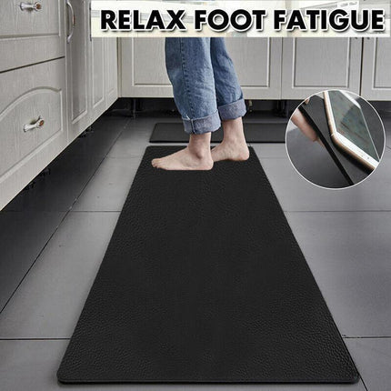 44x180cm Non-Slip Waterproof Kitchen Door Mat Floor Rug Carpet Anti-Oil Easy Clean - Blue.