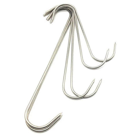 10PCS Steel S Meat Hooks for Beef Pork Lamb Roast Duck BBQ Grill Oven Hanging - L.