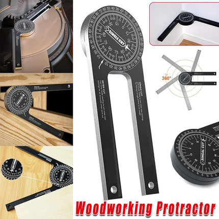 360 Degree Woodworking Protractor Angle Finder Positioning Tool Horizontal Gauge.