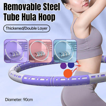 Detachable Weighted Hula Hoop Fitness Equipment for Home Exercise Use - Blue White.
