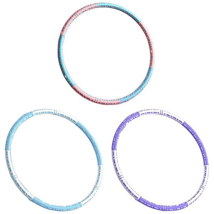 Detachable Weighted Hula Hoop Fitness Equipment for Home Exercise Use - Blue White.