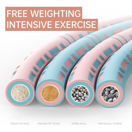 Detachable Weighted Hula Hoop Fitness Equipment for Home Exercise Use - Blue White.