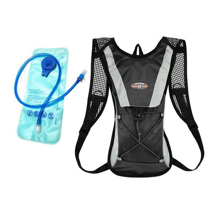Hydration Pack Backpack Bag with 2L Water Bladder for Hiking Camping Cycling Running - Black.