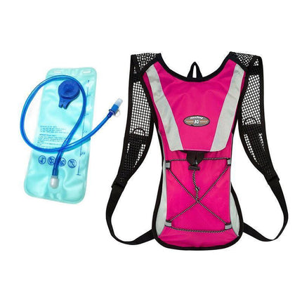 Hydration Pack Backpack Bag with 2L Water Bladder for Hiking Camping Cycling Running - Black.