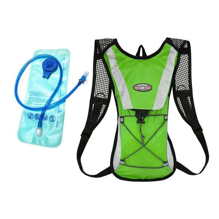 Hydration Pack Backpack Bag with 2L Water Bladder for Hiking Camping Cycling Running - Green.