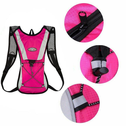 Hydration Pack Backpack Bag with 2L Water Bladder for Hiking Camping Cycling Running - Orange.