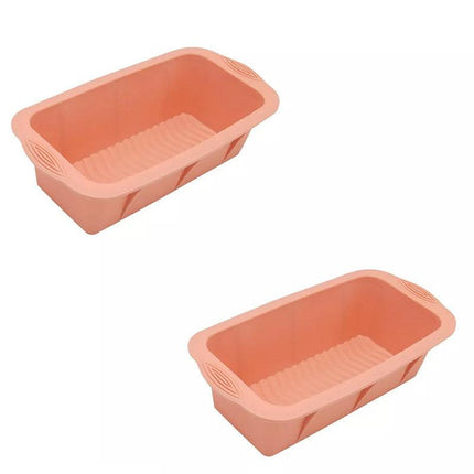 2pcs Large Capacity Ice Cube Tray Mold Rectangle Silicone Ice Grid Maker Kitchen - Grey.