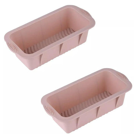 2pcs Large Capacity Ice Cube Tray Mold Rectangle Silicone Ice Grid Maker Kitchen - Orange.