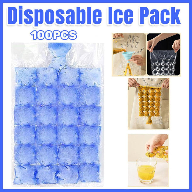Disposable Ice Pack Bag 100PCS Water Injection Ice Cube Mold Tear Ice Grid.