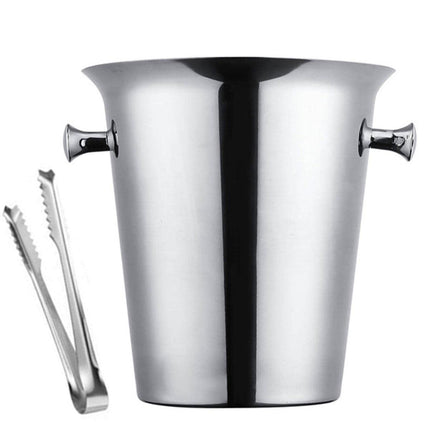 5L Stainless Steel Ice Bucket Champagne Wine Bucket Hotel Bar Ice Container - Circular Ring.