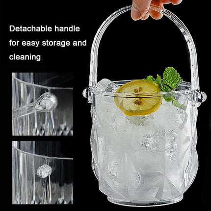 Acrylic Ice Bucket Transparent Champagne Cooler Home Bar Wine Chiller Bucket - Diamond.