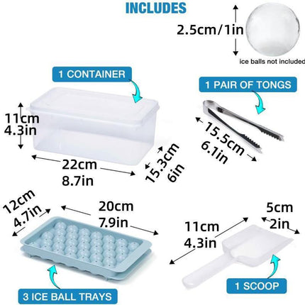 3 Layer Ice Cube Tray Mold Home Ice Compartment Press for Freezer Storage.