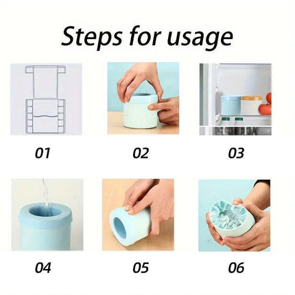 Silicone Ice Cube Tray Mould Ice Box Compartment Bucket for Easy Ice Making - Yellow.