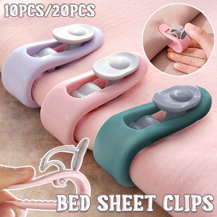 10/20pcs Quilt Retainer Cover Clips Invisible Needle-Free Thumb Buckle Bedding - Pink-10pcs.