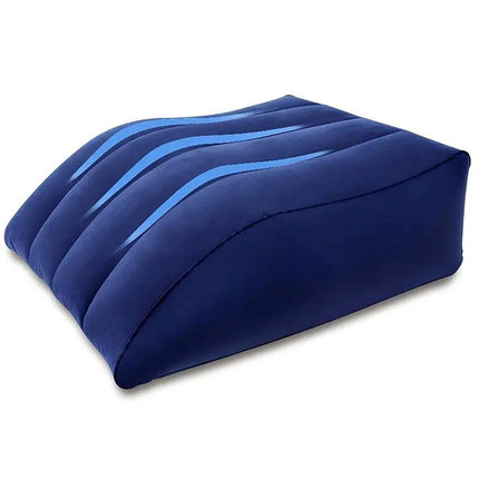 Inflatable PVC Leg Pillow Wedge Triangle Foot Cushion Flocking - Black.