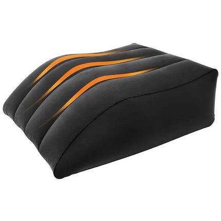 Inflatable PVC Leg Pillow Wedge Triangle Foot Cushion Flocking - Black.