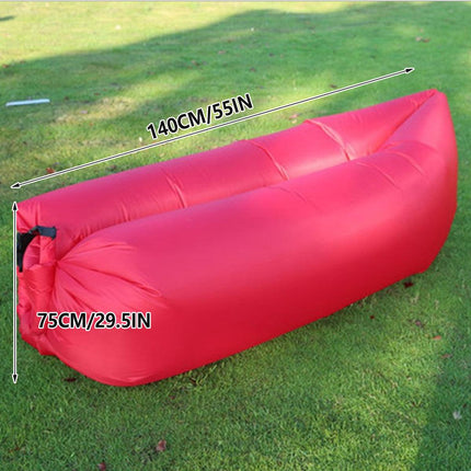 Fast Inflatable Lazy Lounge Air Sofa Bed Camping Beach Hangout Sleeping Bag - Yellow.