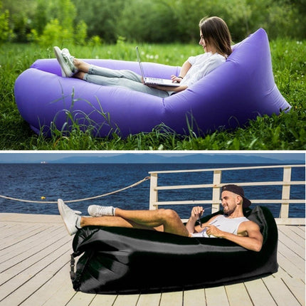 Fast Inflatable Lazy Lounge Air Sofa Bed Camping Beach Hangout Sleeping Bag - Yellow.