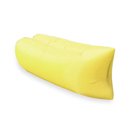 Fast Inflatable Lazy Lounge Air Sofa Bed Camping Beach Hangout Sleeping Bag - Yellow.