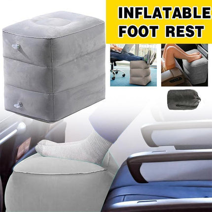 Inflatable Foot Rest Travel Air Pillow Cushion Office Home Leg Footrest Relax.