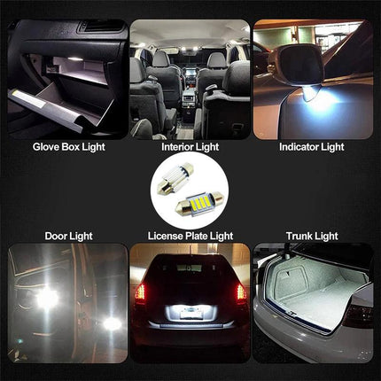 4PCS 31mm 7020 4SMD LED Festoon Interior Dome Map Light Bulbs 12V White.