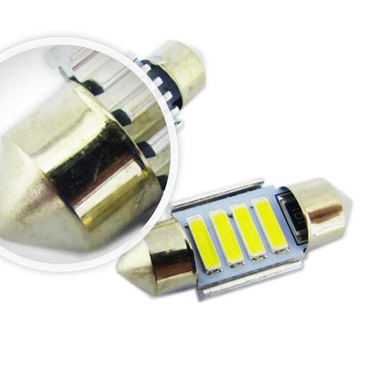 4PCS 31mm 7020 4SMD LED Festoon Interior Dome Map Light Bulbs 12V White.
