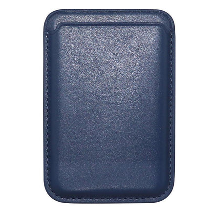 Leather Card Holder Wallet Pocket for iPhone 14 13 Pro Max with Snap-On Attachment - Red.