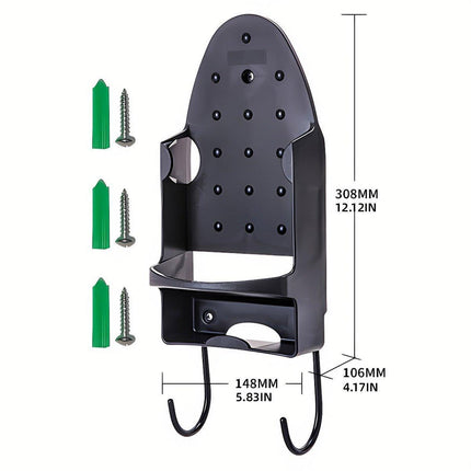 Iron Stand Double Hook Storage Rack Hanging Iron Holder for Home Organisation - White.