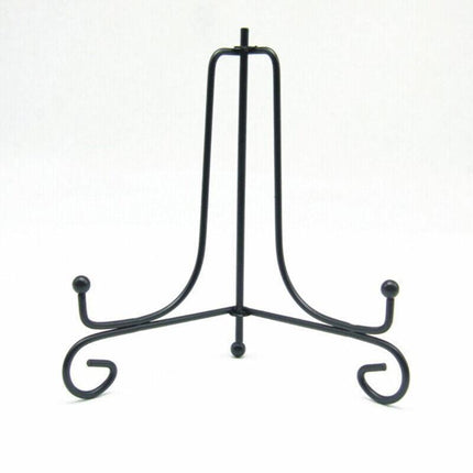 Plate Stands Iron Display Easel Photo Picture Bowl Dish Book Holder Frame Black - 4 Inch.