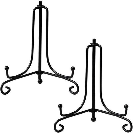 Plate Stands Iron Display Easel Photo Picture Bowl Dish Book Holder Frame Black - 7 Inch.
