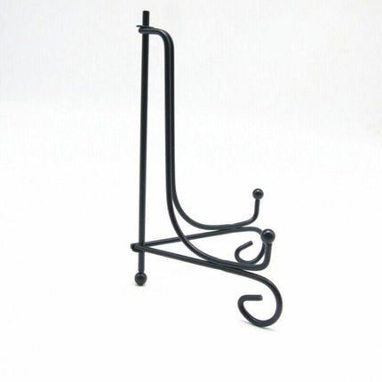 Plate Stands Iron Display Easel Photo Picture Bowl Dish Book Holder Frame Black - 7 Inch.