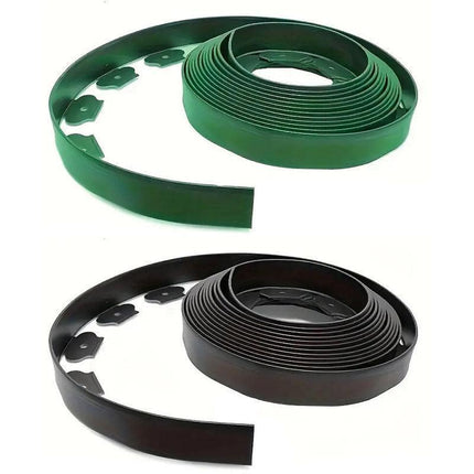 L Shaped Garden Edging Border Landscape Grass Lawn Stone Edge Fence Strip - Black.