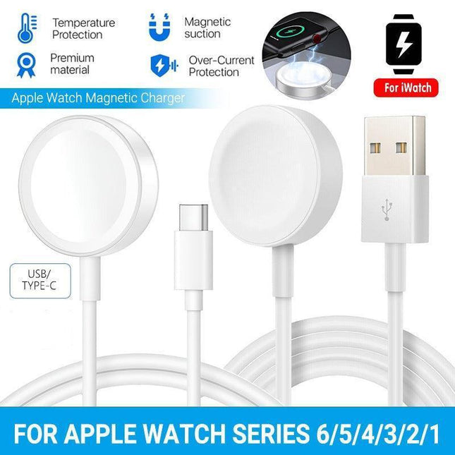 Apple Watch Iwatch Series 6/5/4/3/2/1 Magnetic Charger Usb / Type-C Charging Cable - Type-C 1PC.