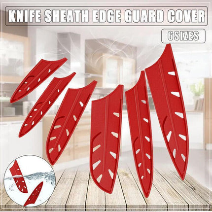 Plastic Knife Sheath Edge Guard Cover Scabbard Slicing Blade Red Protector Chef - Japanese Scabbard- 5in.
