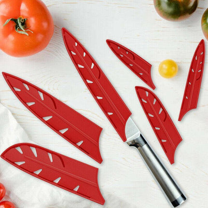 Plastic Knife Sheath Edge Guard Cover Scabbard Slicing Blade Red Protector Chef - Japanese Scabbard- 5in.