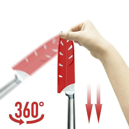 Plastic Knife Sheath Edge Guard Cover Scabbard Slicing Blade Red Protector Chef - Japanese Scabbard- 5in.